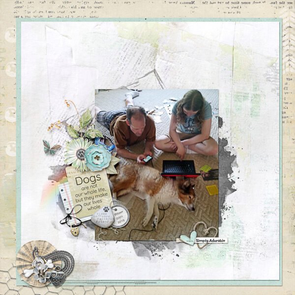 Love my Dog Digital Scrapbook Kit by Karen Schulz Designs Layout 01