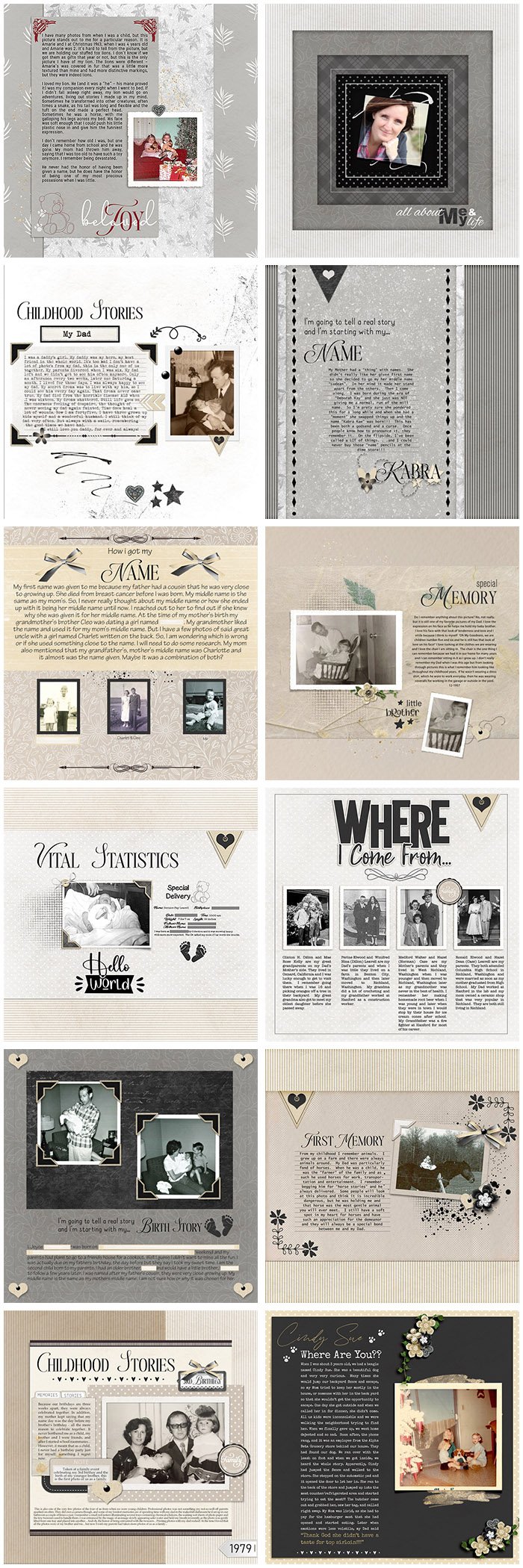 Scrapbook-Inspiration-for-TElling-Your-Story-page 01 by-karen-Schulz-Designs