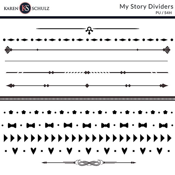 My Story Digital Scrapbook Dividers Preview by Karen Schulz Designs