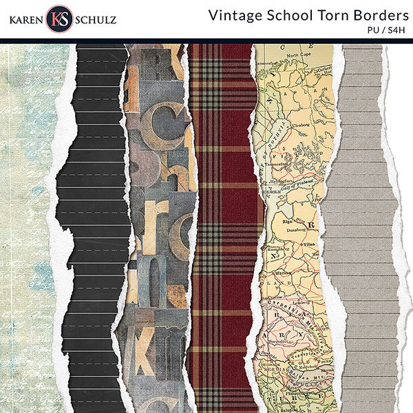 digital-scrapbooking-Vintage School-Torn-Borders-by-karen-schulz-designs