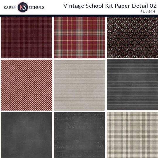 digital-scrapbooking-Vintage School-kit-papers-preview-detail-02-by-karen-schulz-designs