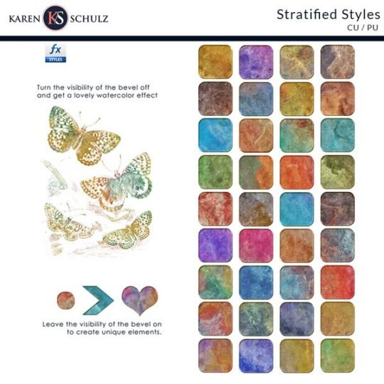 Stratifed Styles Digital Scrapbook Preview Karen Schulz Designs