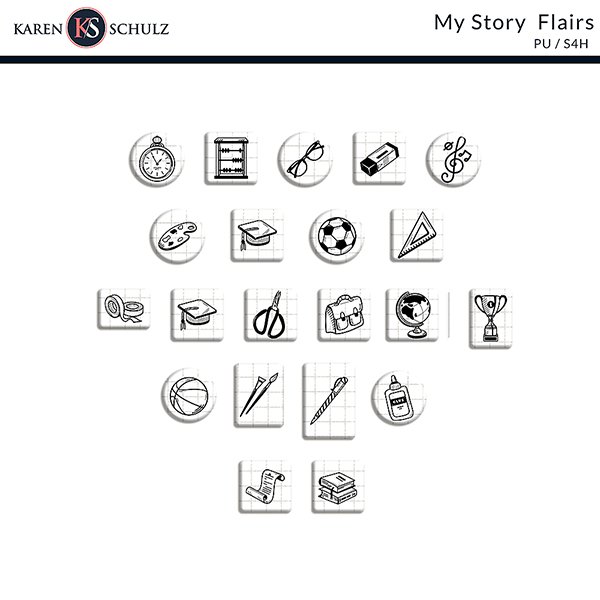 My Story Flairs Preview Karen Schulz Designs