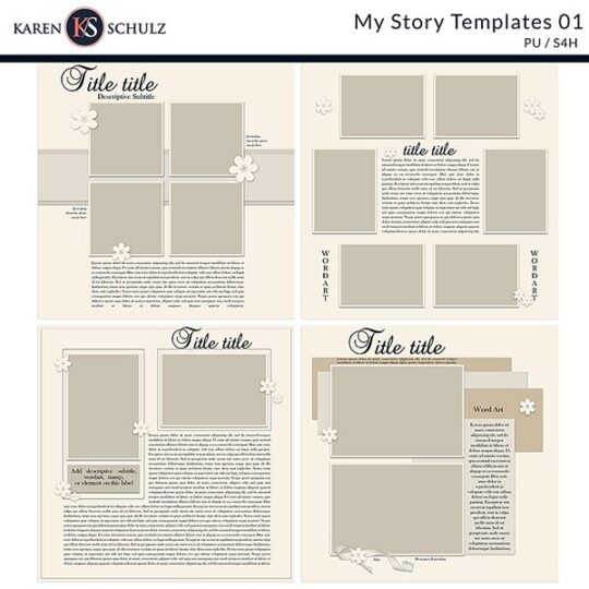 My Story Templates 01 Preview Karen Schulz Designs