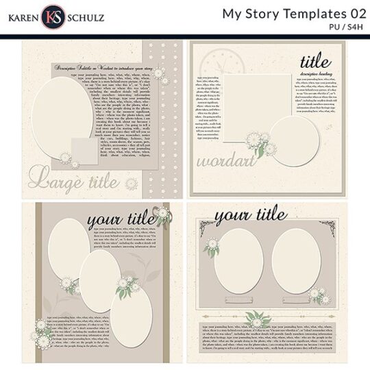 My Story Templates 02 Preview Karen Schulz Designs