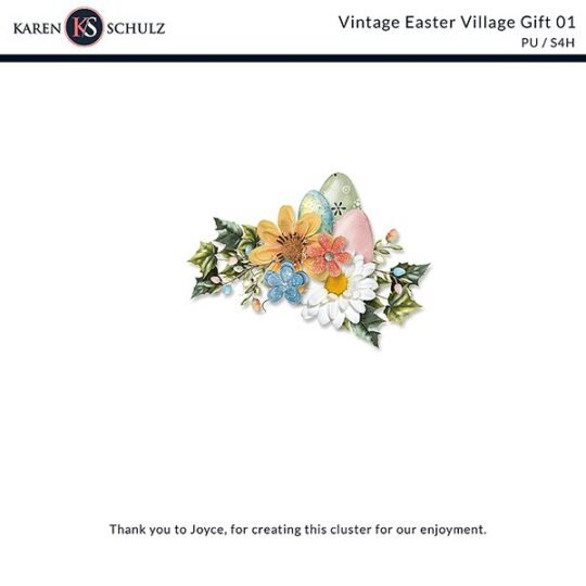 Vintage Easter Village Digital Scrapbook gift Preview by Karen Schulz Designs
