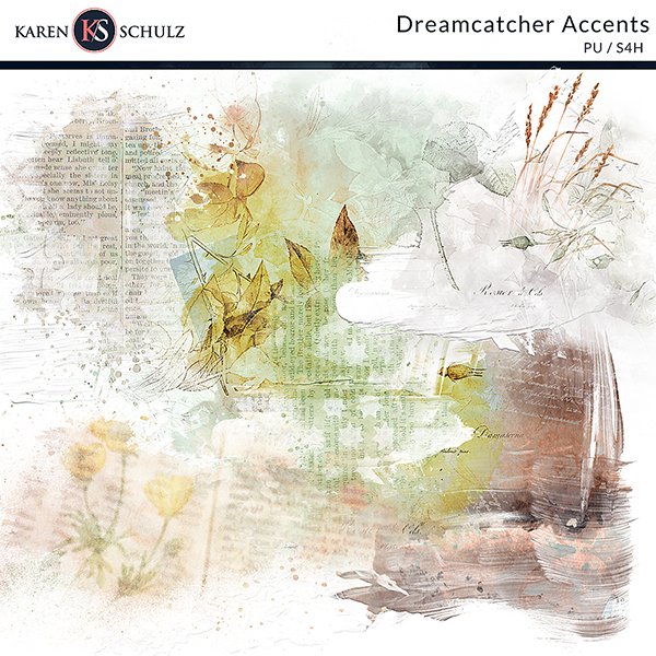 Dreamcatcher Digital Scrapbook Kit Accents Preview by Karen Schulz Designs
