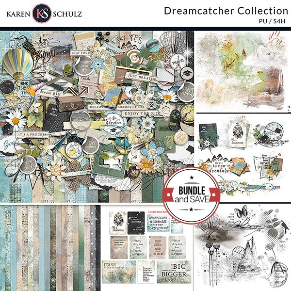 Dreamcatcher Digital Scrapbook Kit Collection Preview by Karen Schulz Designs