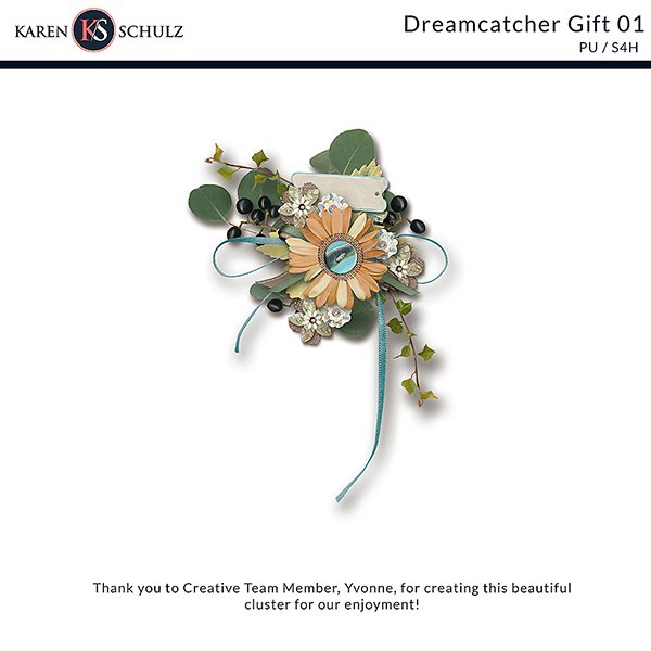 Dreamcatcher Digital Scrapbook Kit Gift 01 Preview by Karen Schulz Designs
