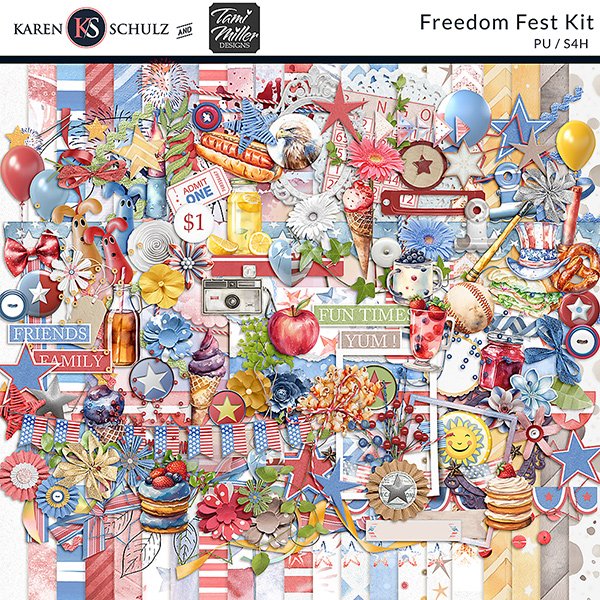 Karen Schulz digital scrapbooking Extra Packs freedom fest