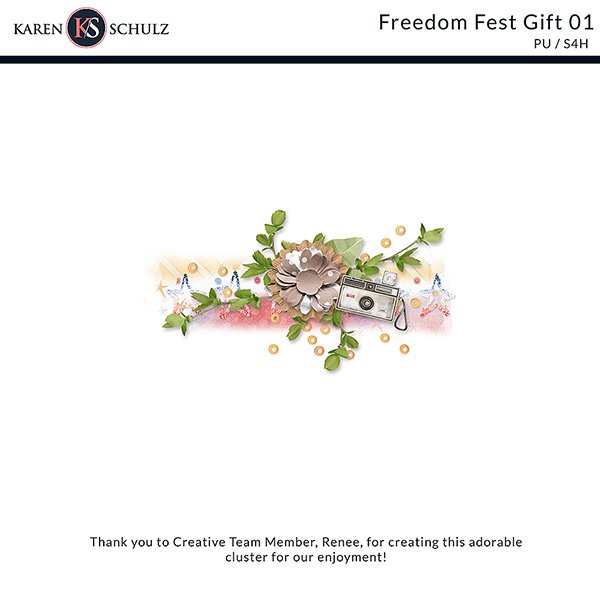 Karen Schulz digital scrapbooking gift freedom fest