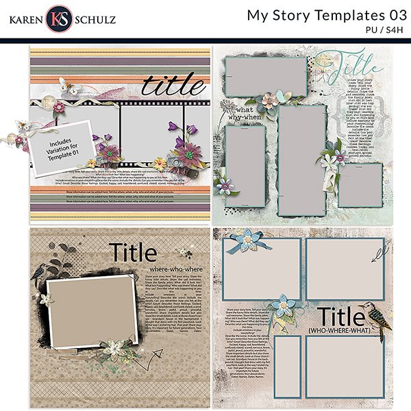 Karen Schulz My Story Templates 03 digital Scrapbooking