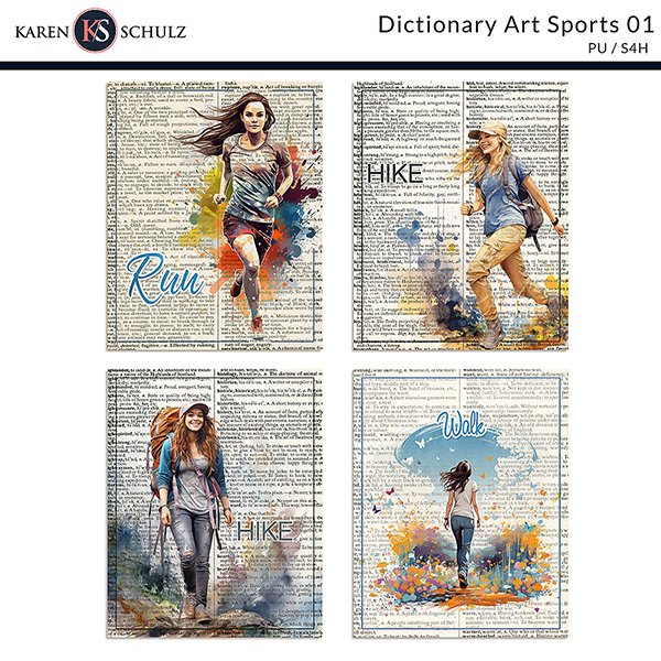 Dictionary Art Sports digital scrapbooking Karen Schulz Preview