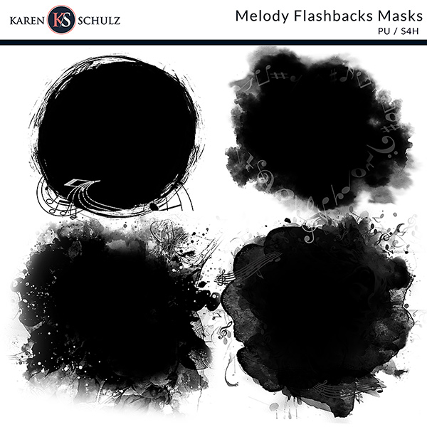 Melody Flashbacks Digital Scrapbook Masks Preview by Karen Schulz Designs