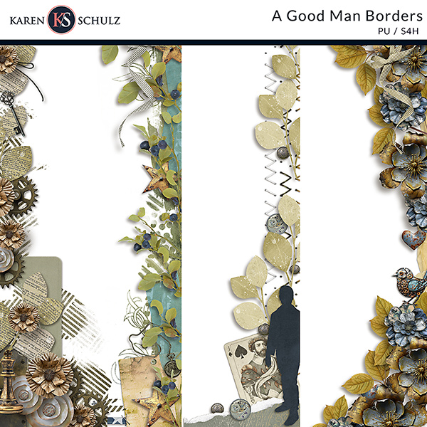 A Good Man Digital Scrapbooking Borders by Karen Schulz