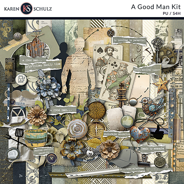 A Good Man Digital Scrapbooking Kit by Karen Schulz