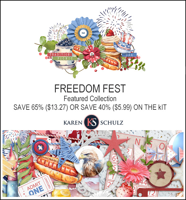 Digital Scrapbooking Freedon Fest Sale Karen Schulz
