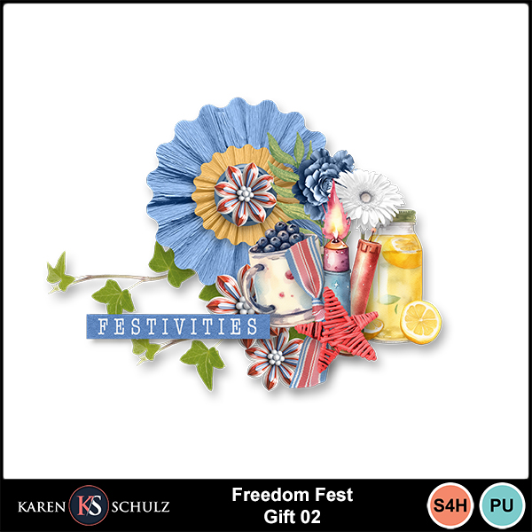 Digital Scrapbooking Freedom Fest Gift 02 Karen Schulz