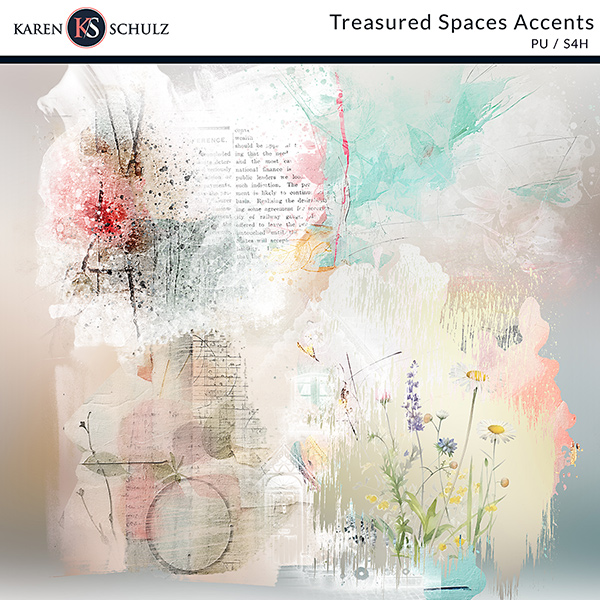 Digital Scrapbook Treasured Spaces Accents Karen Schulz
