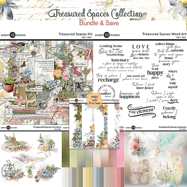 Digital Scrapbook Treasured Spaces Collection Karen Schulz