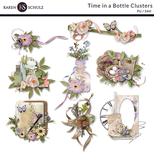 Time-in-a-ottle-clusters-digital-scrapbooking-karen-schulz