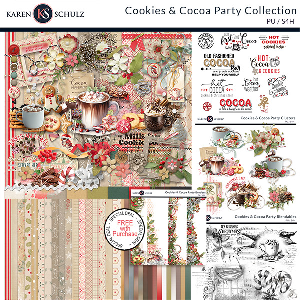 Cookies and Cocoa Digital Scrapbook Collection Preview by Karen Schulz Designs