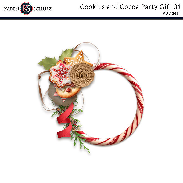 Cookies and Cocoa Party Cluster Digital Scrapbooking Gift by Karen Schulz