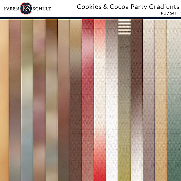 Cookies and Cocoa Digital Scrapbook Gradient Preview by Karen Schulz Designs