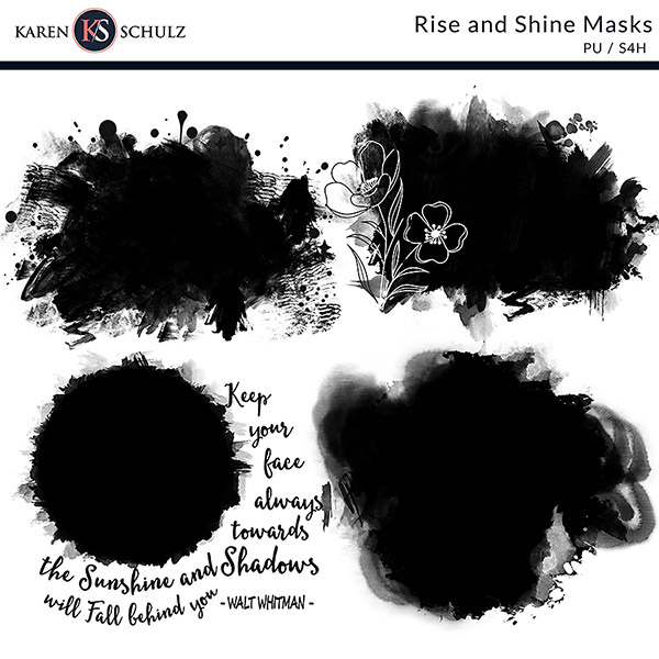 Rise and Shine Digital Scrapbooking Masks by Karen Schulz