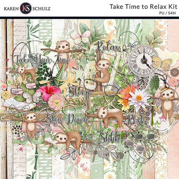 Take Time to Relax Digital Scrapbook Kit by karen schulz